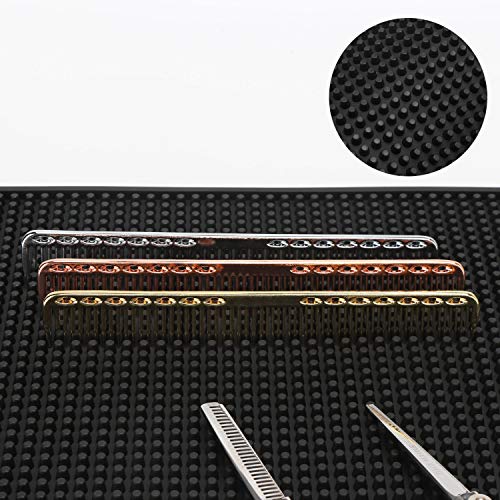 Segbeauty 17.5x11.8 Inch Black Anti-Slip Rubber Barber Mat for Stations & Countertops