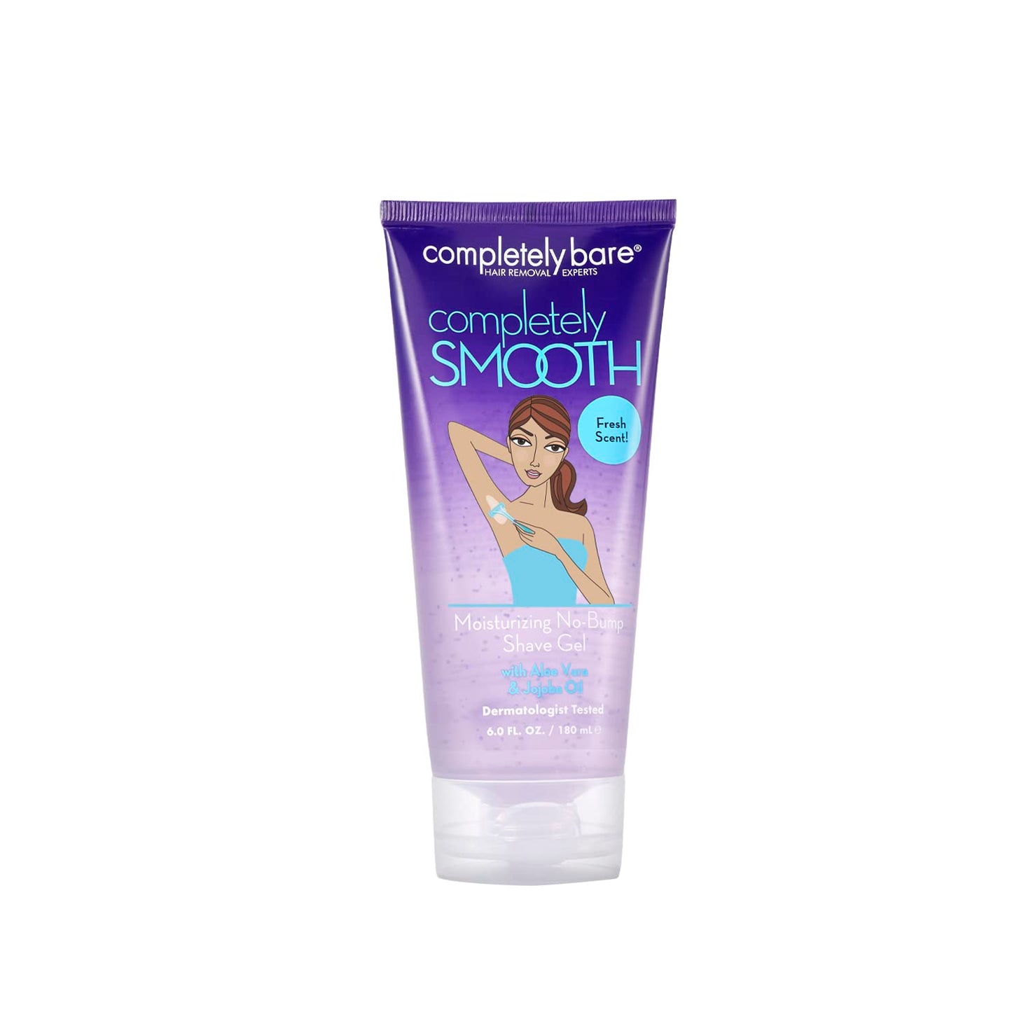 completely bare completely SMOOTH | Moisturizing No-Bump Shave Gel | Aloe Vera | Jojoba Oil | 6 FL OZ