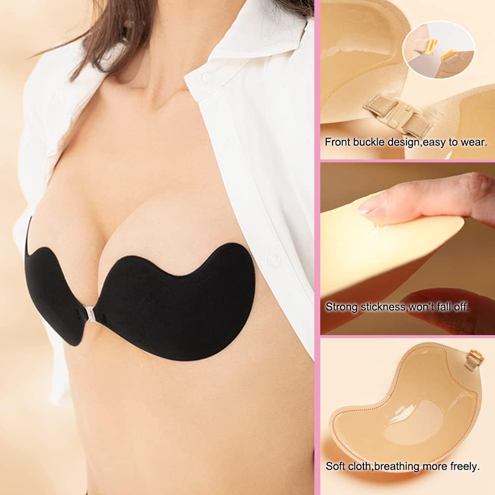 Backless Sticky Bra - Adhesive Push-Up Lift for All-Day Comfort | 2 Pairs