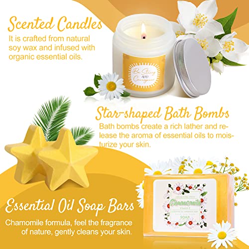 Get Well Soon Care Package for Women - 9-Piece Sunshine Spa Gift Set
