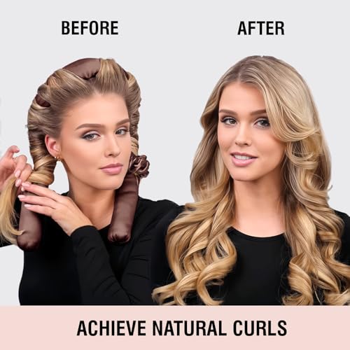 BLINKEEN Jumbo Heatless Hair Curler Set - Satin Overnight Curling Rod