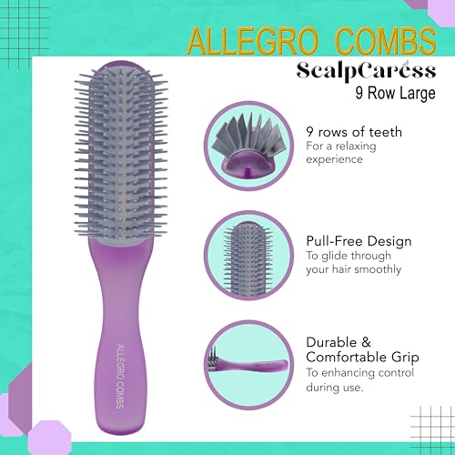 Large Purple Detangling Hair Brush for Men, Women & Children
