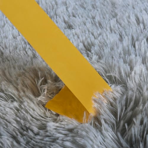 Fluffy Light Grey Area Rug 2x3 - Soft Shaggy Bedroom Carpet