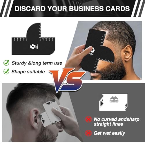 Barber Hairline Shaping Tool Set - 2 Pcs Edge Line Up Card & Comb