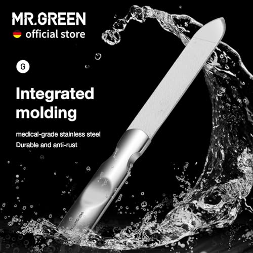 MR.GREEN Stainless Steel Double-Sided Nail File for Manicure & Pedicure