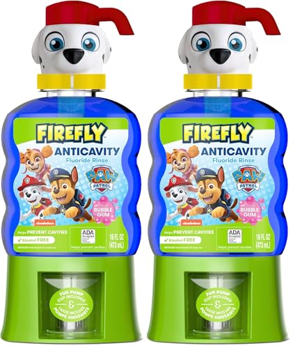 Firefly Kids Mouthwash - Anti-Cavity Fluoride Rinse, Bubble Gum, 16oz