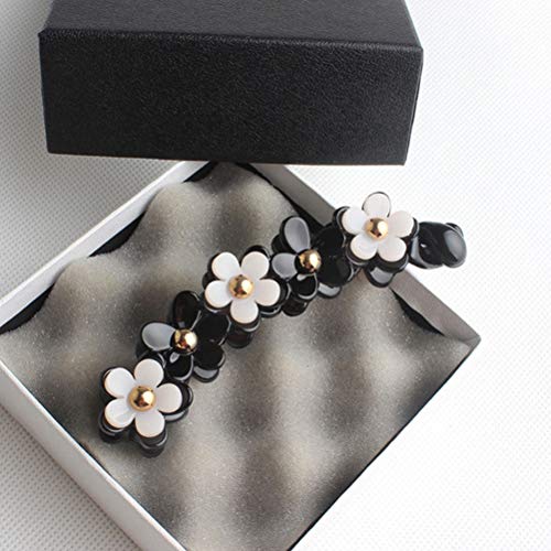 Lurrose Toothed Flower Hair Clip - Strong Tension Banana Claw for Women