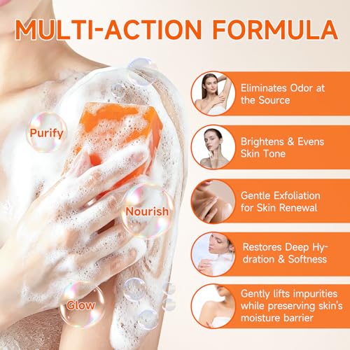 VISRIE Persimmon Anti-Odor Soap Bar - 6 Pack for All Skin Types