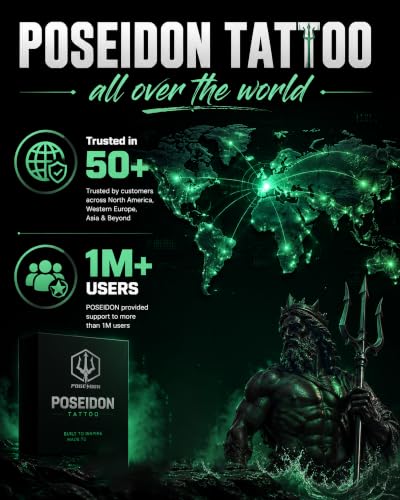 Gaea POSEIDON Wireless Rotary Tattoo Pen Kit with 1500mAh Battery