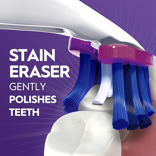 Oral-B 3D White Deep Stain Remover Toothbrush Pack of 4 Soft Bristles, Whitens Teeth & Removes Plaque