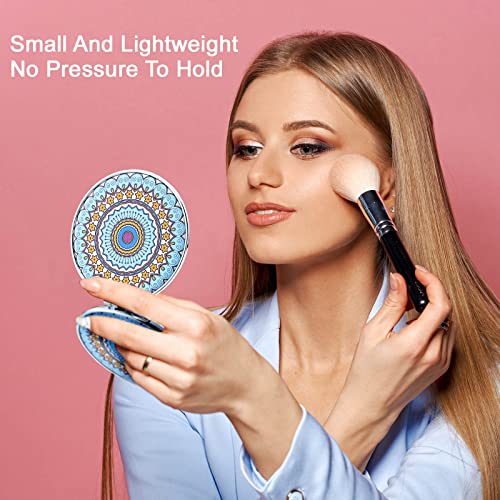 Berlune Mandala Pocket Mirrors – 10-Pack Mini Compact 2.8" with 1x/2x Magnification