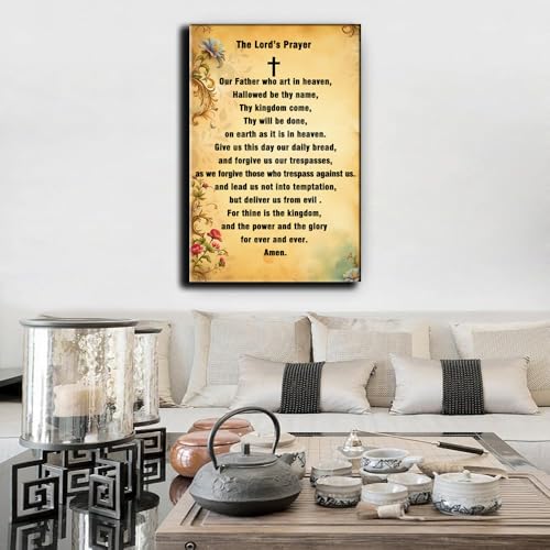 The Lord’s Prayer Wall Art - Inspirational Christian Decor 16x12