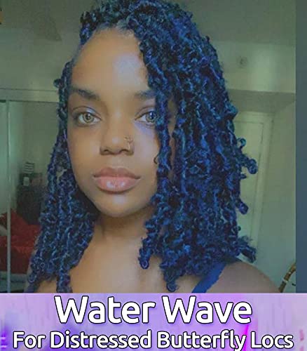 YOROSTAR 18 Inch Blue Water Wave Passion Twists Crochet Hair - 6 Packs