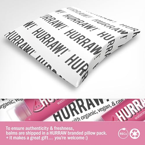 HURRAW! Watermelon Lip Balm 3-Pack - Organic, Vegan & Cruelty-Free