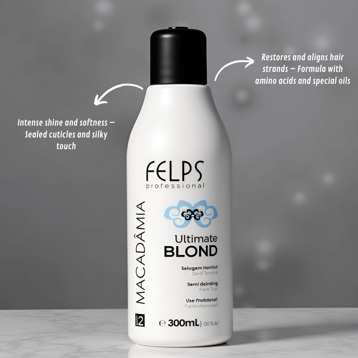 Felps Professional Ultimate Blond Macadamia Thermal Sealing Treatment, Professional Hair Care, Heat Protection, 300ml, 10.1 fl oz