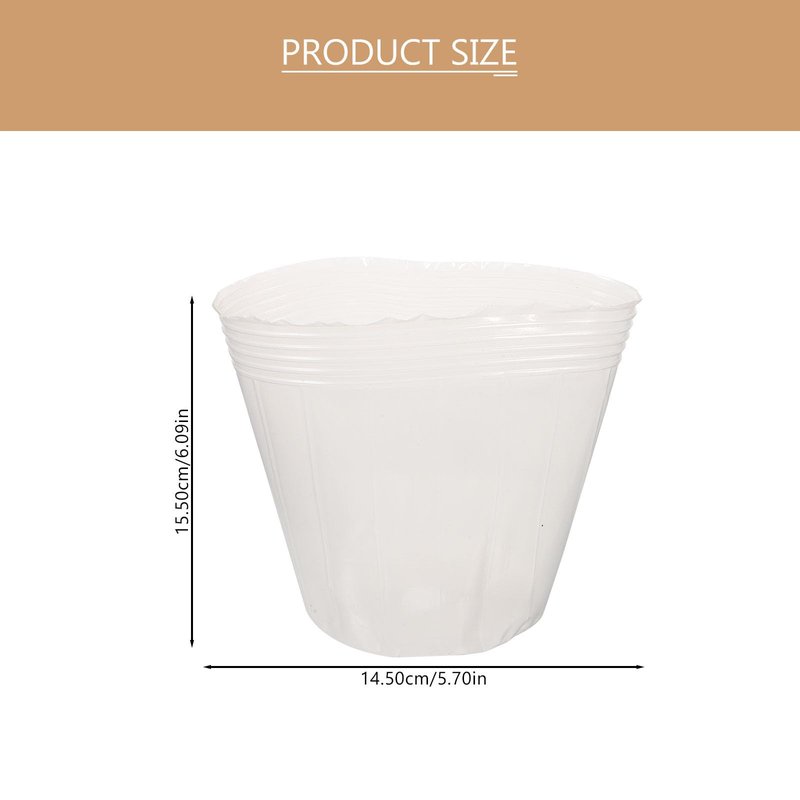 POPETPOP 10 Pcs Flower Pot Liner, 5.7 Inch Plant Pot Saucer, Plastic Round Flower Drip Tray for Indoor Outdoor, Transparent Plant Pot Liner, Nursery Pot Liner
