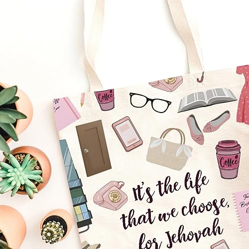 WCGXKO We Live Tote - Jehovah Witness Gift Canvas Shopping Bag