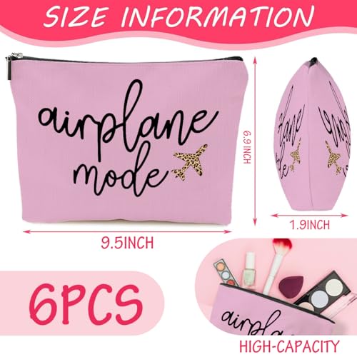 CHQIUCR 6PCS Pilot Gift Airplane Mode Makeup Bag Flight Attendant Travel Accessories