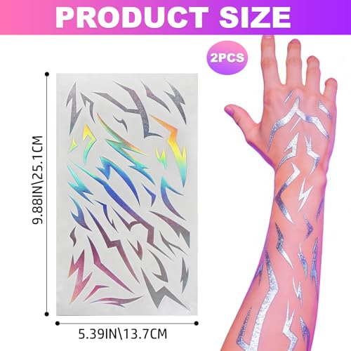 50 Dark Fantasy Temporary Tattoos with Demon Marks for Cosplay
