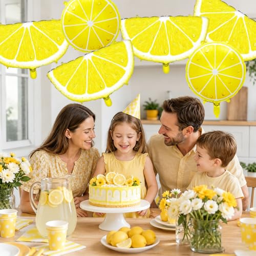 Lemon Balloon Set - 10PCS Fruit Theme Foil Balloons for Parties
