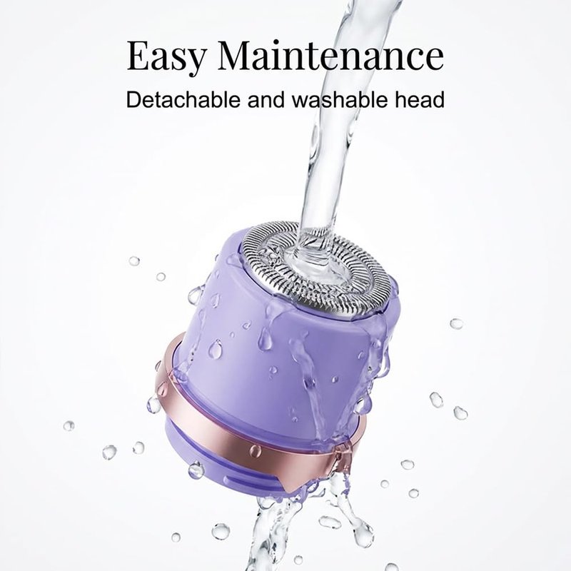 Bikini Trimmer for Women, 2 in 1 Electric Razors for Women, Rechargeable Pubic Body Hair Trimmer Electric Shaver for Legs Body Hair, Waterproof Easy Clean, Ceramic Blade for Underarm Leg Arm (Purple)