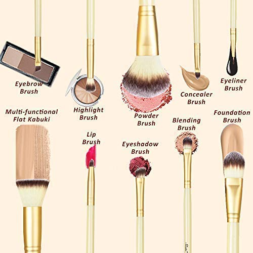 Matto 10-Piece Makeup Brush Set with Holder for Face & Eye Makeup