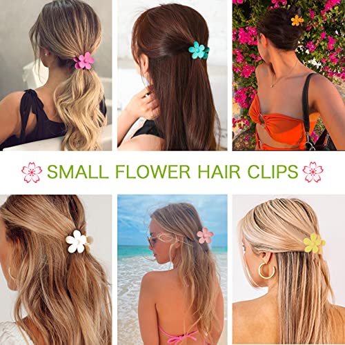 12 Pack Colorful Flower Hair Claw Clips for Girls & Women