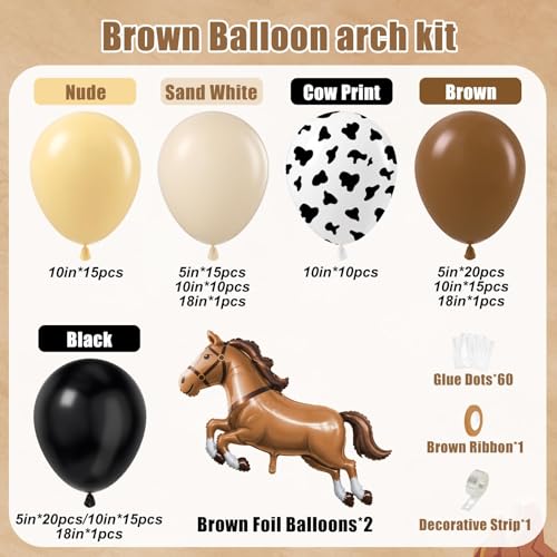 Western Cowboy Balloon Arch Kit - 36pcs Balloons for Baby Showers & Parties