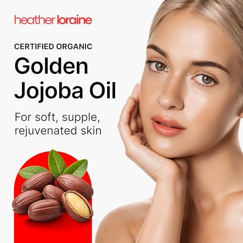 Heather Loraine Organic Golden Jojoba Oil - 2 Fl Oz Unrefined Face & Hair