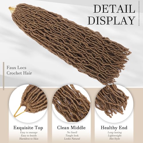DACAI XIU 30 Inch Faux Locs Crochet Hair - Pre-Looped Goddess Locs (7 Packs)