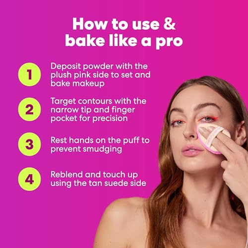 Beautyblender Pocket Puff - Dual-Sided Powder Puff for Baking, Pink