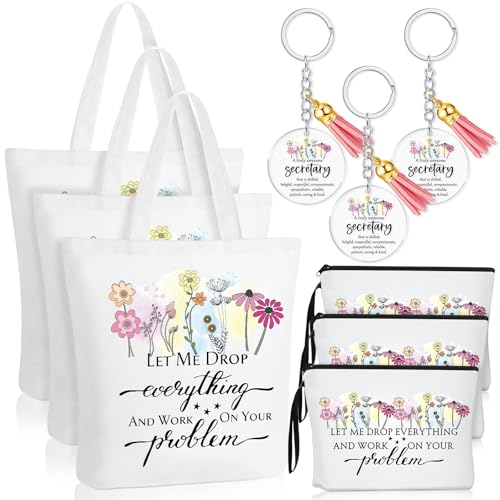 Sieral Secretary Gift for Women - Floral Tote & Makeup Bag Set