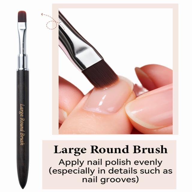 Professional Builder Gel Brush - Wide Flat Head for Smooth Application