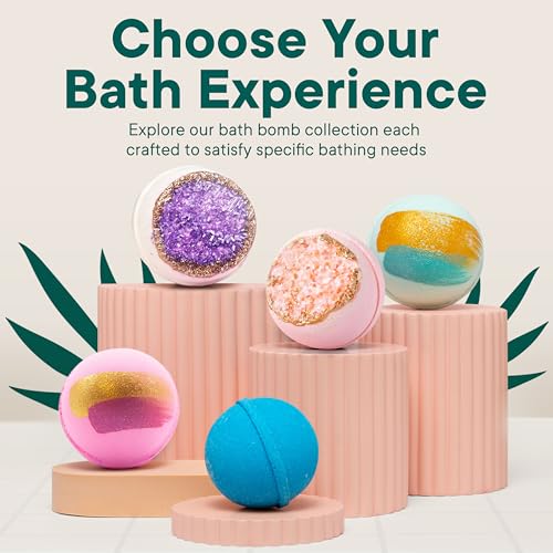 Sandalwood Bath Bomb with Rose Quartz Geode - Luxurious Spa Experience