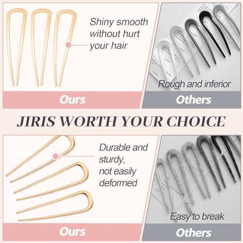 JIRIS 2PCS Gold 4.3-Inch U-Shaped French Hair Pins for Women & Girls - Set1