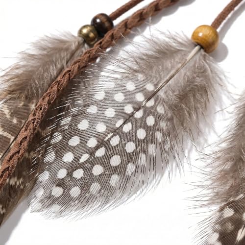 Handmade Boho Feather Hair Extensions Clip-In - 13 Inch