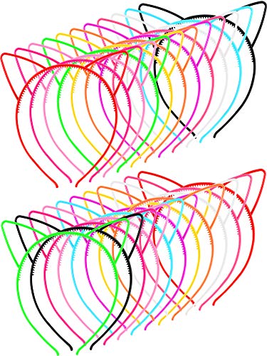 Chuangdi Cat Ears Headbands - Charming Color, 48-Piece Bulk Pack
