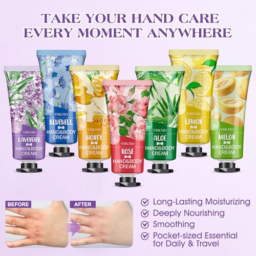 VISCOO 28 Pack Hand Cream Gift Set - Mini Moisturizing Lotions