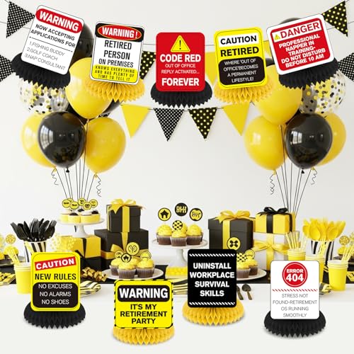 Funny Retirement Party Centerpieces - 9Pcs Honeycomb Decorations