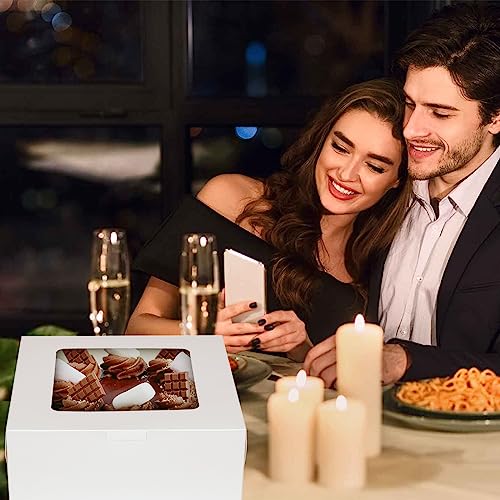 5 Sets of 10x10x5 Inch Cake Boxes with Boards & Stickers