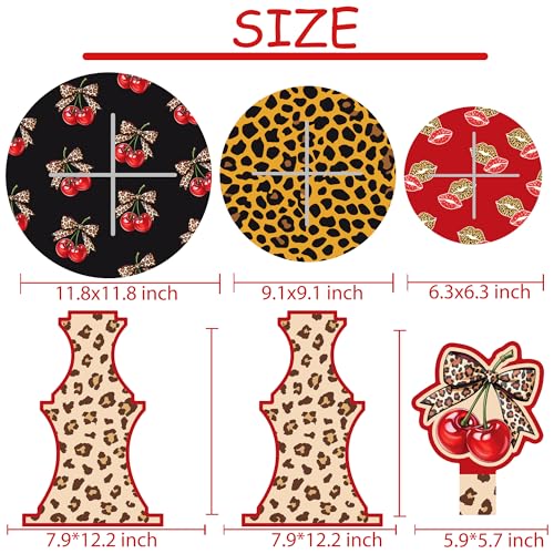 3-Tier Cheetah Print Cherry Cupcake Stand for Parties