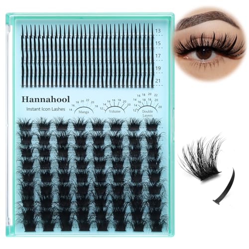 Hannahool Cluster Lashes - Long Wispy D Curl DIY Extensions (12-22mm)