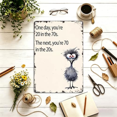 Funny 70th Birthday Aluminum Plaque - Vintage Wall Art for Men & Women