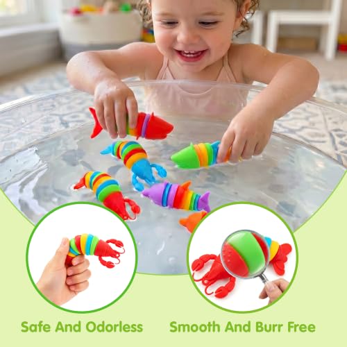 JOYIN 12Pcs Sensory Slug Fidget Toys Set for Kids - Marine Animal Designs