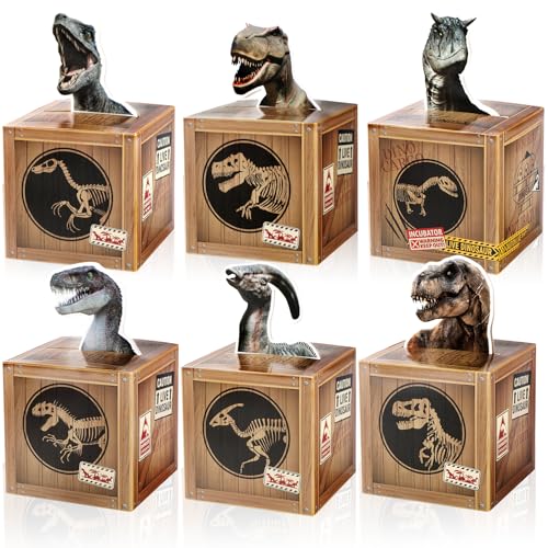 12 Pcs Dinosaur Party Favor Boxes - 4x4 Inch Dino Treat Containers