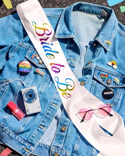 Bride to Be Satin Sash with Rainbow Foil | Bachelorette Party Decor