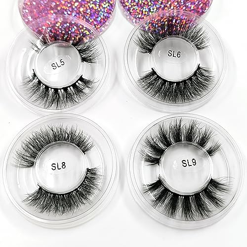 Ellazzle 20 Pairs False Eyelashes Bulk 10 Styles Natural Fluffy 3D Vegan Reusable