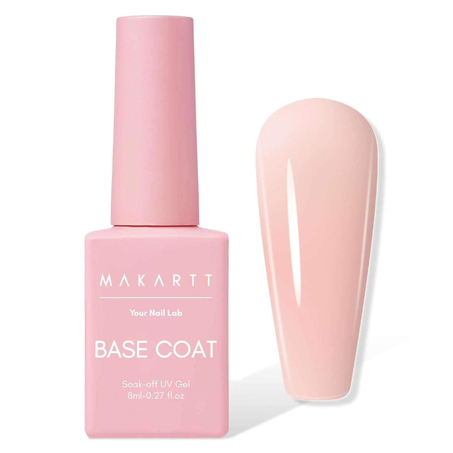 Natural Nude Rubber Base Gel Polish - Soak Off UV LED Foundation Gel for DIY Nail Art | 8ML Sun-Kissed Sands