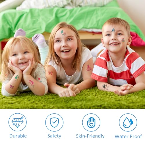 Zhtulck 600+ Kids Temporary Tattoos Set - Waterproof & Fun Designs