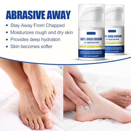Grospe Urea 60% & Salicylic Acid Foot Cream 1.69oz Hydrating & Exfoliating Moisturizer
